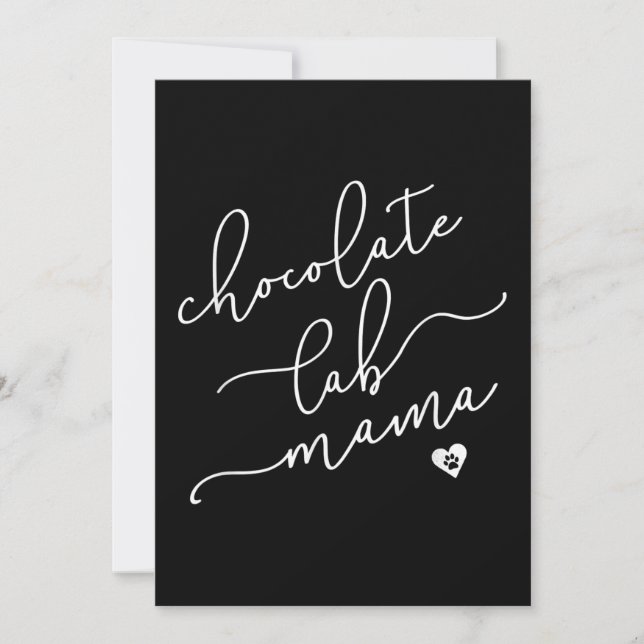 Tarjeta Dog Lover | Chocolate Lab Mama (Anverso)