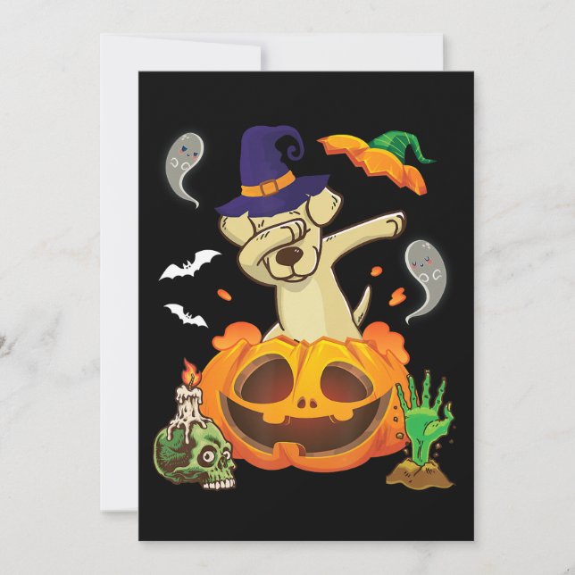 Tarjeta Dog Lover | Halloween de calabaza de perro de Labr (Anverso)