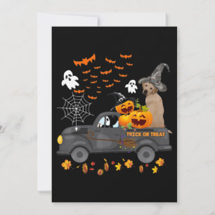 Tarjeta Dog Lover Halloween Labrador Truck Trick O Trek