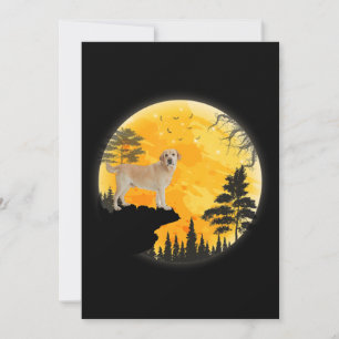 Tarjeta Dog Lover   Labrador Perro Halloween Luna Llena