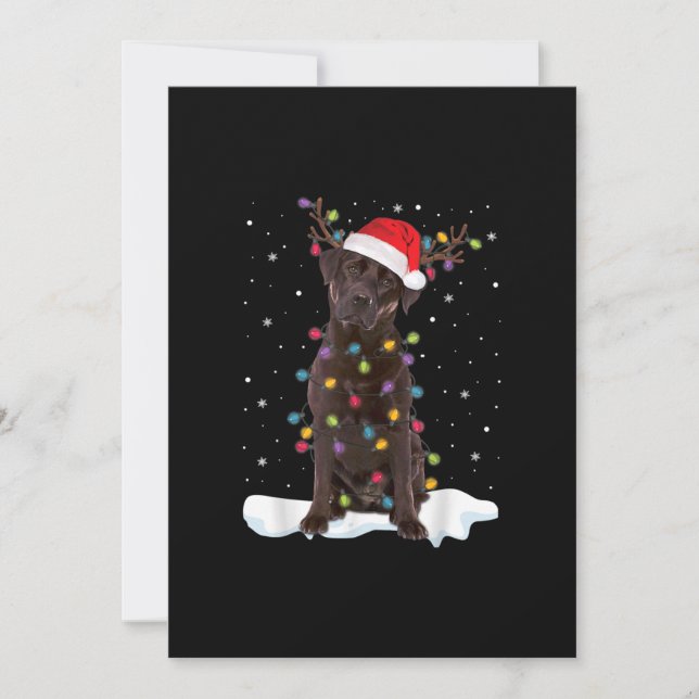 Tarjeta Dog Lover | Navidades recuperadores de chocolate (Anverso)