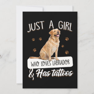 Tarjeta Dog Lover Sólo Un Chica que ama los tatuajes del