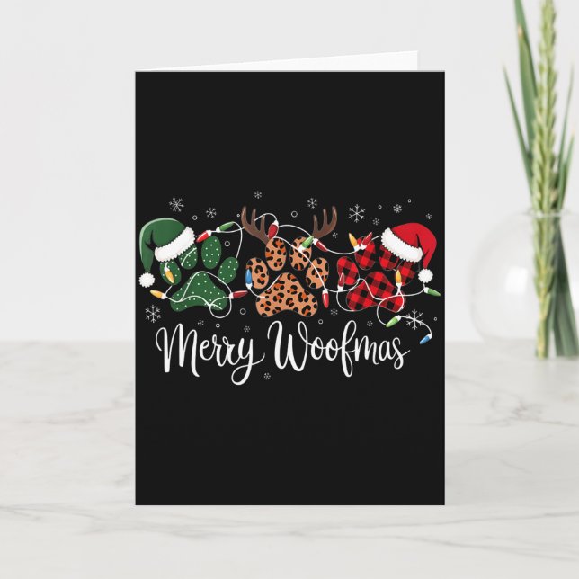 Tarjeta Dog Mama Merry Woofmas Christmas  (Anverso)