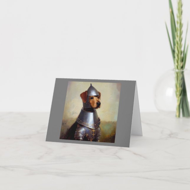 Tarjeta Dog Medieval Knight (Anverso)
