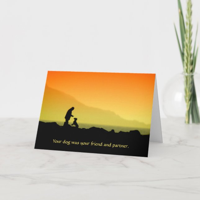 Tarjeta Dog Sunset Sympathy Card (Anverso)