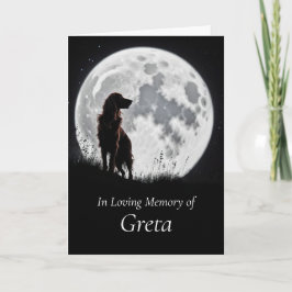 Tarjeta Dog Sympathy Beautiful Irish Setter against a Moon