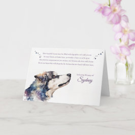 Tarjeta Dog Sympathy Condolences Nombre personalizado