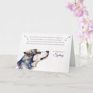 Tarjeta Dog Sympathy Condolences Nombre personalizado