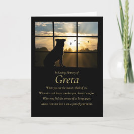 Tarjeta Dog Sympathy Loss of Dog with Pug Type Silhouetted