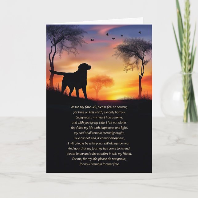 Tarjeta Dog Sympathy Memorial Tribute with Spiritual Poem  (Anverso)