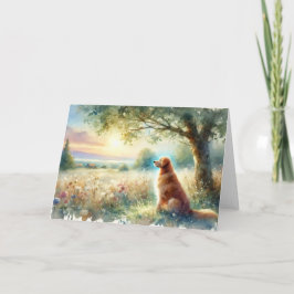 Tarjeta Dog Sympathy Sunrise Watercolor Card
