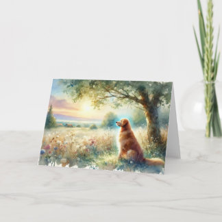 Tarjeta Dog Sympathy Sunrise Watercolor Card