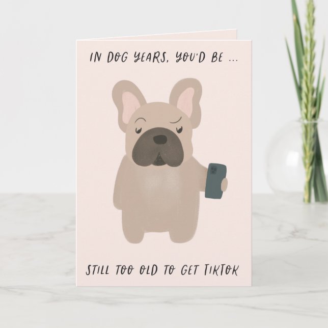 Tarjeta Dog Years Dancing Dogs Funny Birthday Card (Anverso)