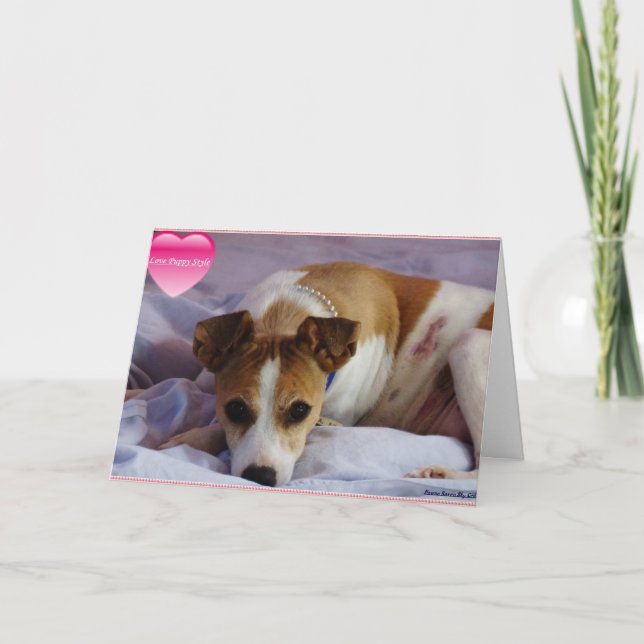 tarjeta doggie heart to heart valentine card (Anverso)