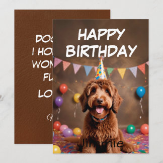 Tarjeta Doggone Birthday Wishes of Doggy with Birthday cap