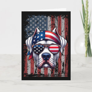 Tarjeta Dogo Argentino Patriótico Amante de Perros Bandera