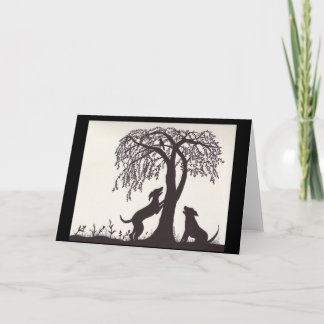 Tarjeta DOgs Tree a Bird