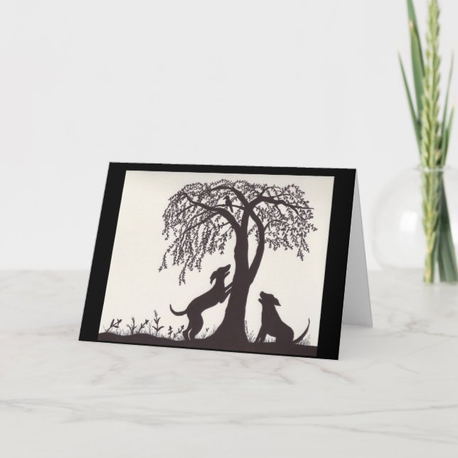 Tarjeta DOgs Tree a Bird (Anverso)