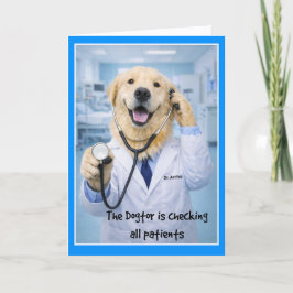 Tarjeta Dogtor Checking On You Get Well Card  ST-3