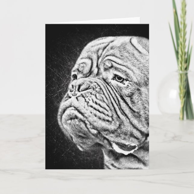Tarjeta Dogue De Bordeaux - mastín francés (Anverso)