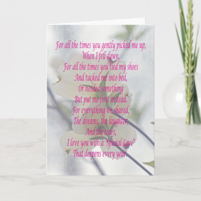 Tarjeta Dogwood del Día de la Madre (Anverso)