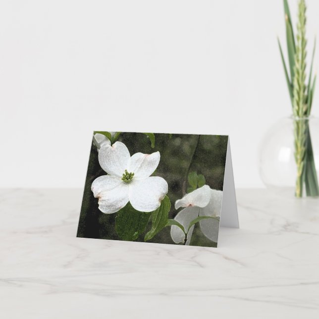 Tarjeta Dogwood delicado Notecard (Anverso)