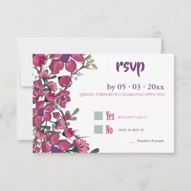 Tarjeta Dogwood RSVP (Anverso)