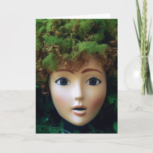 Tarjeta Doll Head Mossy Todas Las Ocasiones Saludo (Anverso)