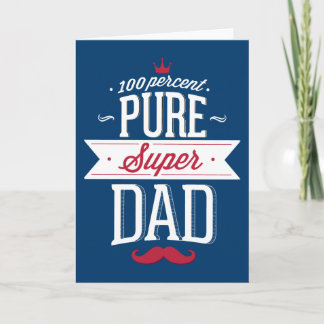 Tarjeta Dolor de bigote de superpapá puro rojo y blanco