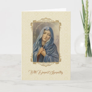 Tarjeta Dolorosa Madre Virgen María Compasión Condolencia