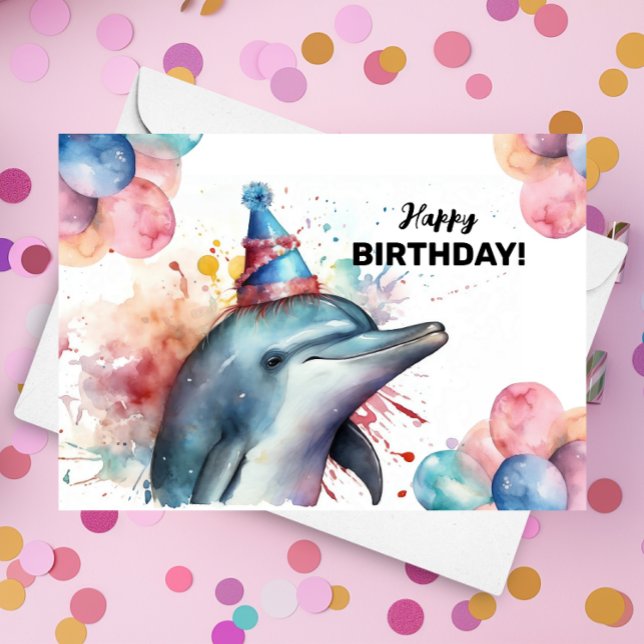 Tarjeta Dolphin Aquarium Sea Life Cute Feliz Cumpleaños (Subido por el creador)