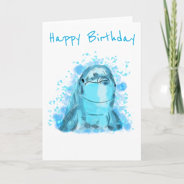 Tarjeta Dolphin Birthday  (Anverso)