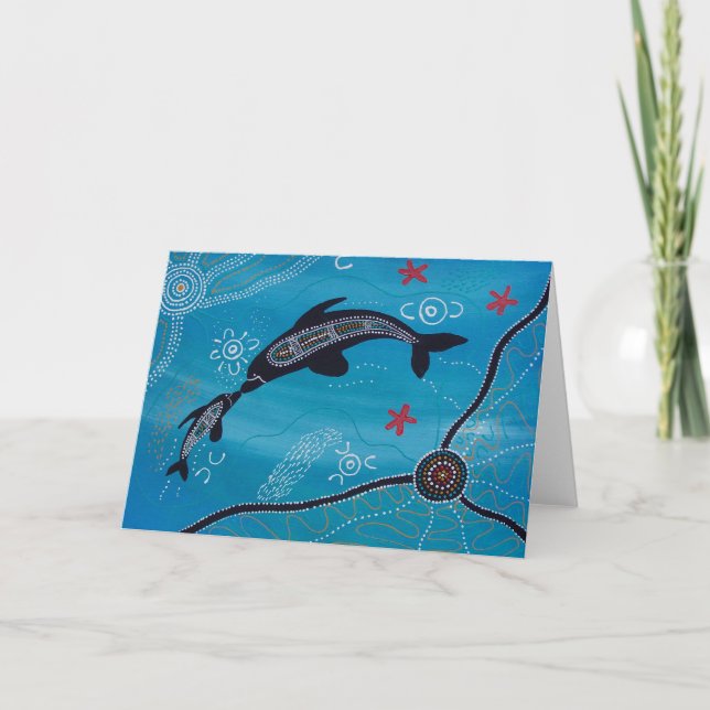 Tarjeta Dolphin & Calf Dreaming (Anverso)