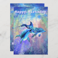 Dolphin Couple Happy Birday Card