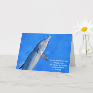 Tarjeta Dolphin Joy Bible Verse Art Note Card