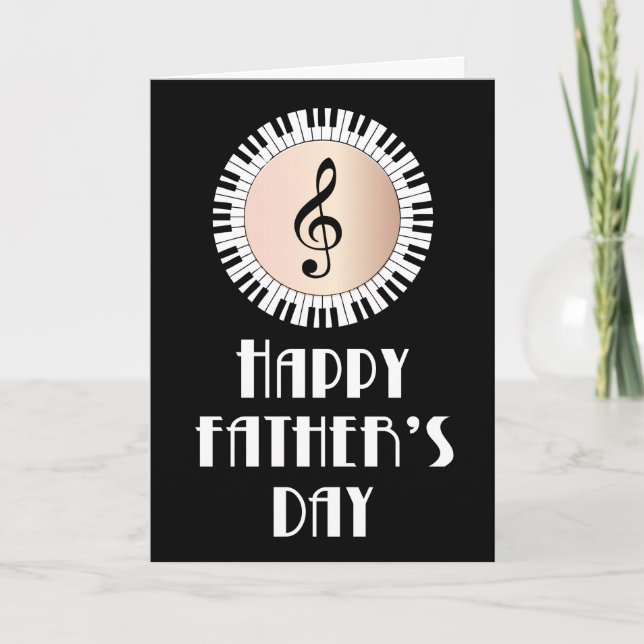 Tarjeta dominante del día de padre del piano (Anverso)
