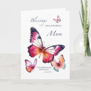 Tarjeta Domingo de las Madres Religiosa Mamá Mariposas