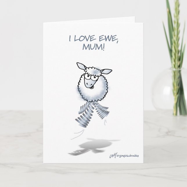 Tarjeta Domingo de madre "me encanta ewe, Mamá! (Anverso)