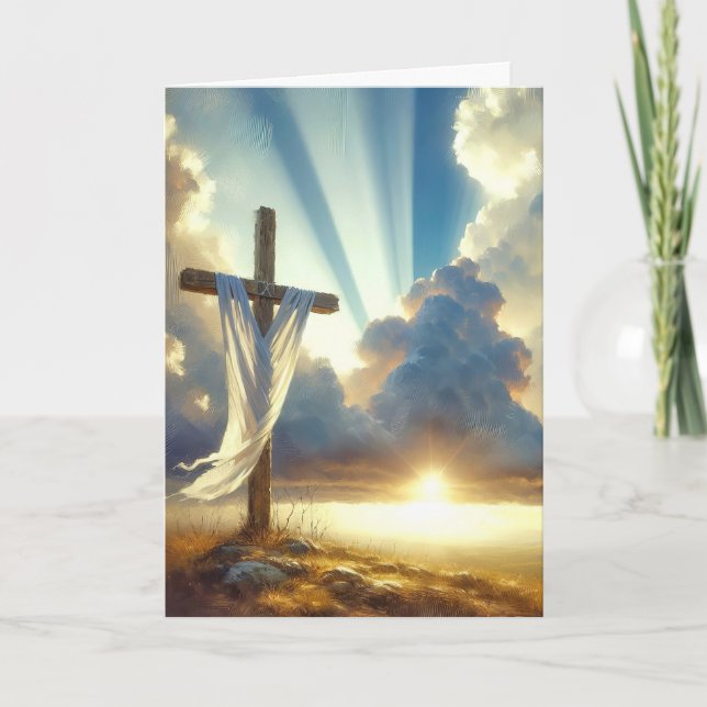 Tarjeta Domingo de Pascua por la mañana Sunbeams (Anverso)