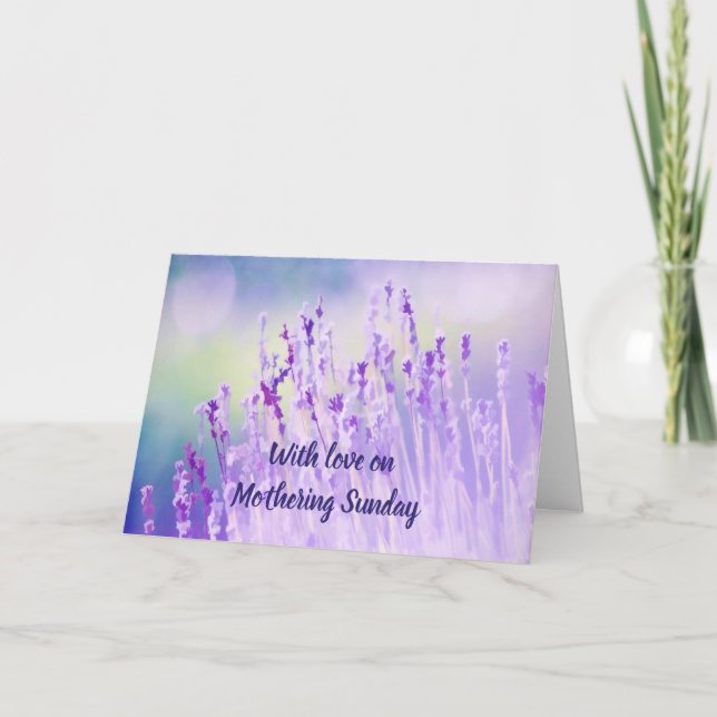 Tarjeta Domingo Elegante flores de lavanda de jardín (Anverso)