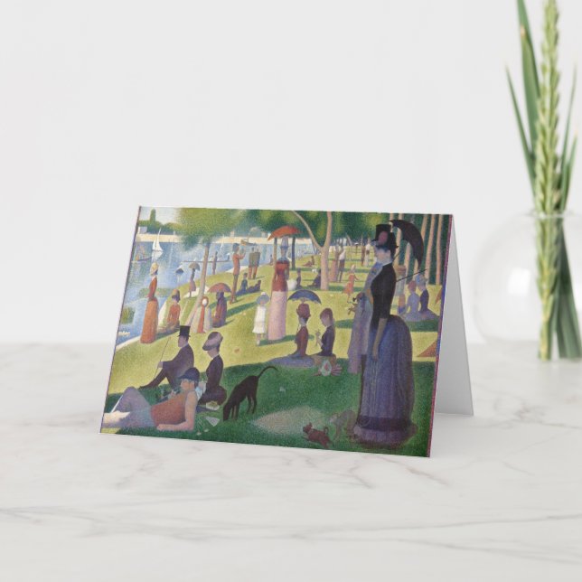 Tarjeta Domingo en La Grande Jatte por Georges Seurat (Anverso)
