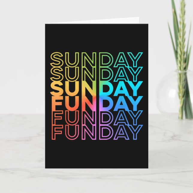Tarjeta Domingo Funday Rainbow Fade Color Fiesta (Anverso)