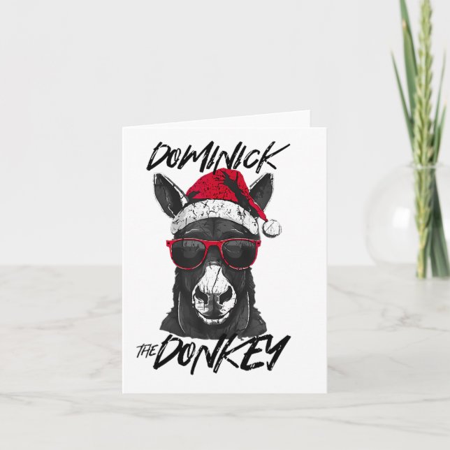 Tarjeta Dominick El burro Navidades graciosos Cristo itali (Anverso)