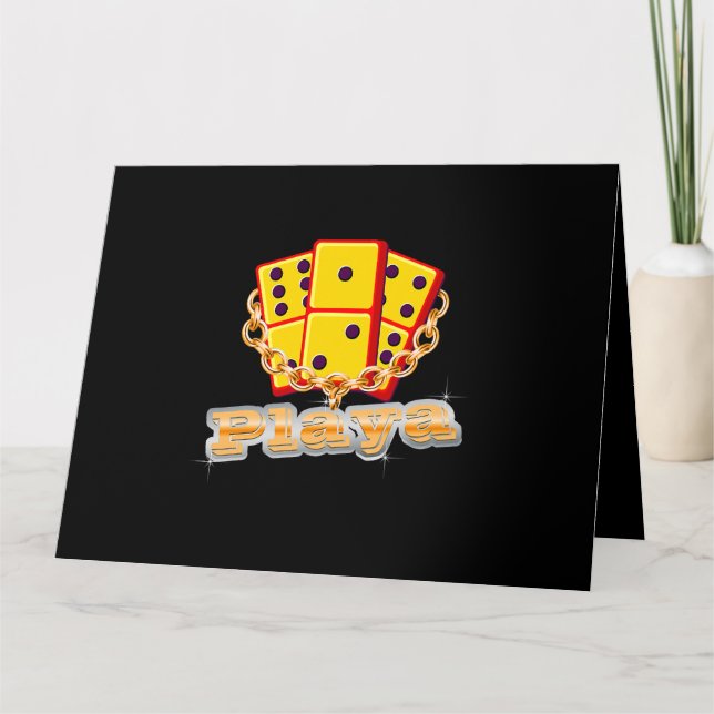 Tarjeta Dominois Jugador de juegos de Domino divertidos de (Anverso)