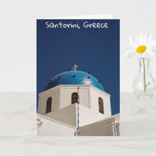 Tarjeta Domo azul, Santorini, Grecia