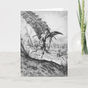 Tarjeta Don Quijote y los molinoes de viento