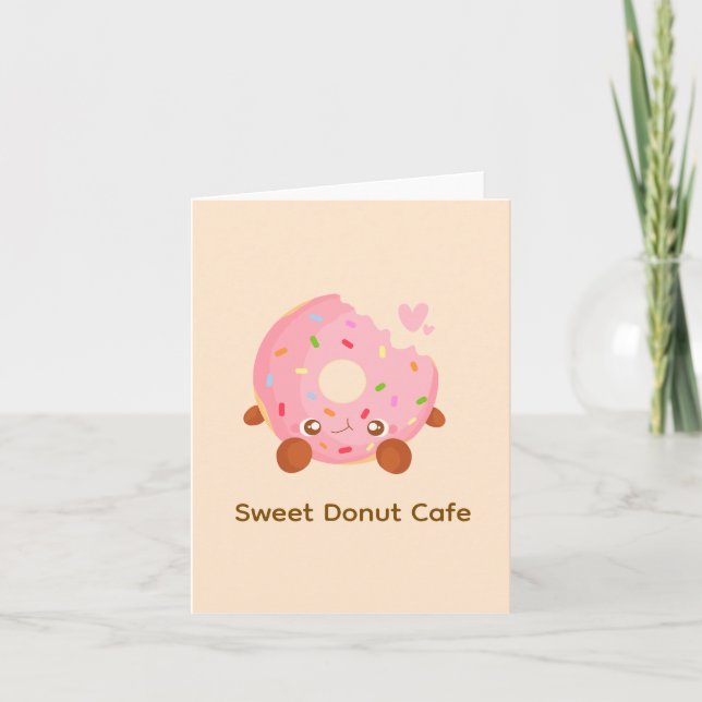 Tarjeta Dona alegre con sprinkles (Anverso)