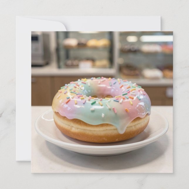 Tarjeta Dona de glaseado de vidrio pastel caprichosa   (Anverso)