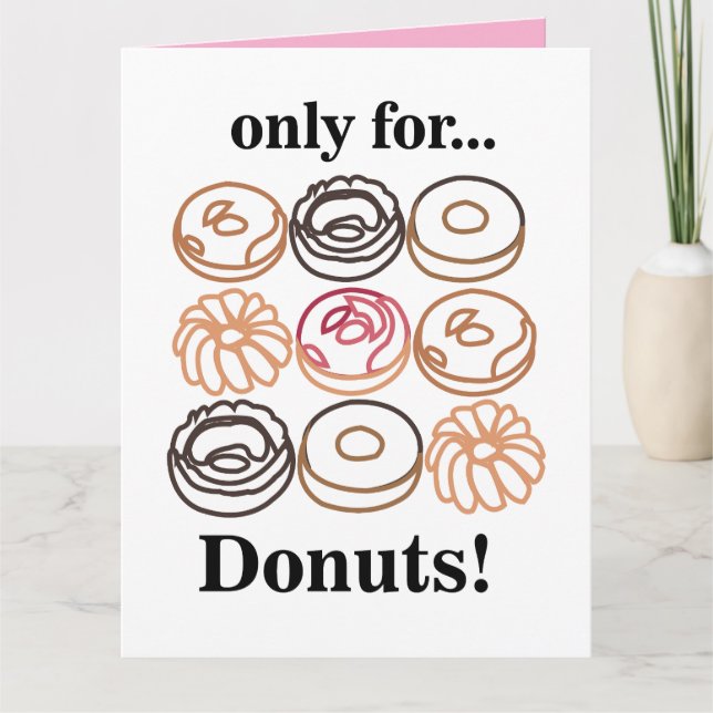 Tarjeta Dona Dónut Dulce Cumpleaños Divertido  (Anverso)