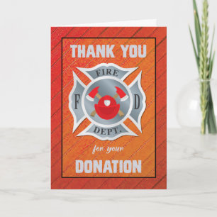 Tarjeta Donación al Departamento de Bomberos en Rojo Graci